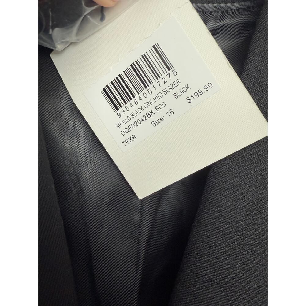 DISSH Apollo Black Cinched Blazer NWT Sz. 12 - Picture 7 of 9